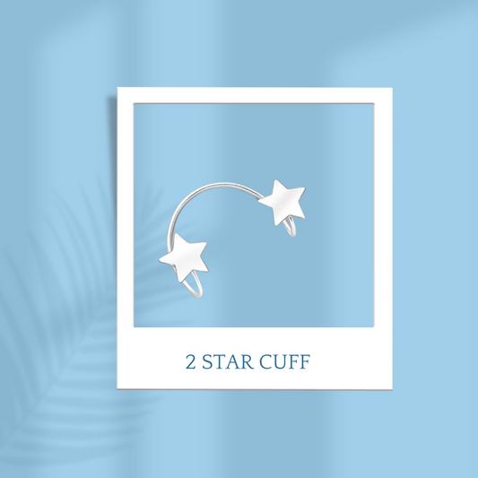 Sterling Silver Two Star Cuff