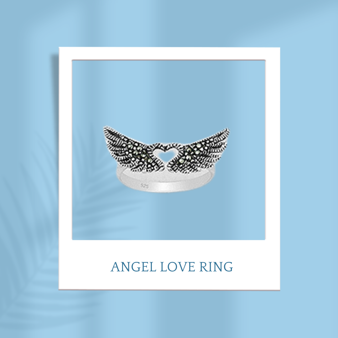 Sterling Silver Angel Love Ring #5-3