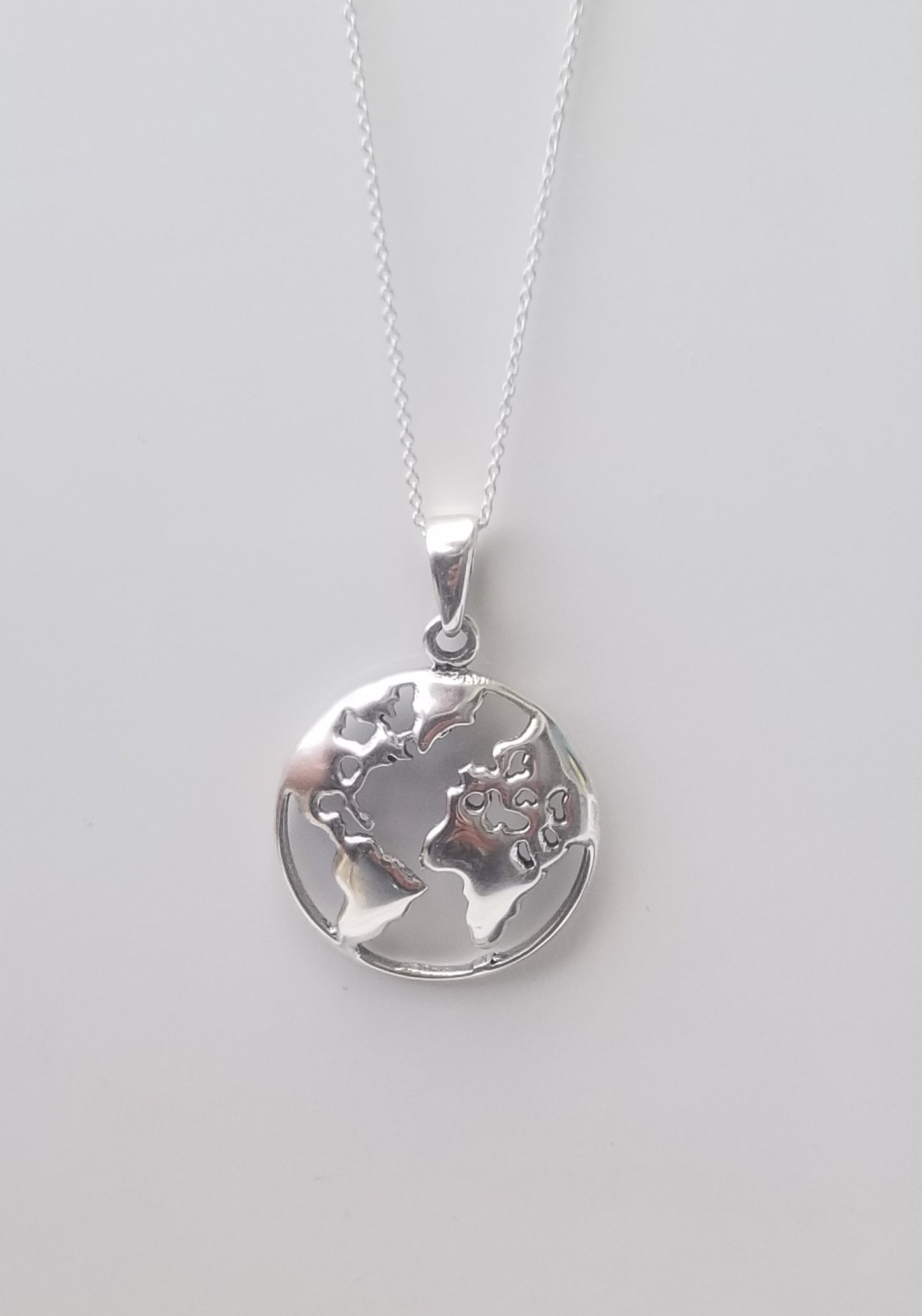 Sterling Silver World Necklace