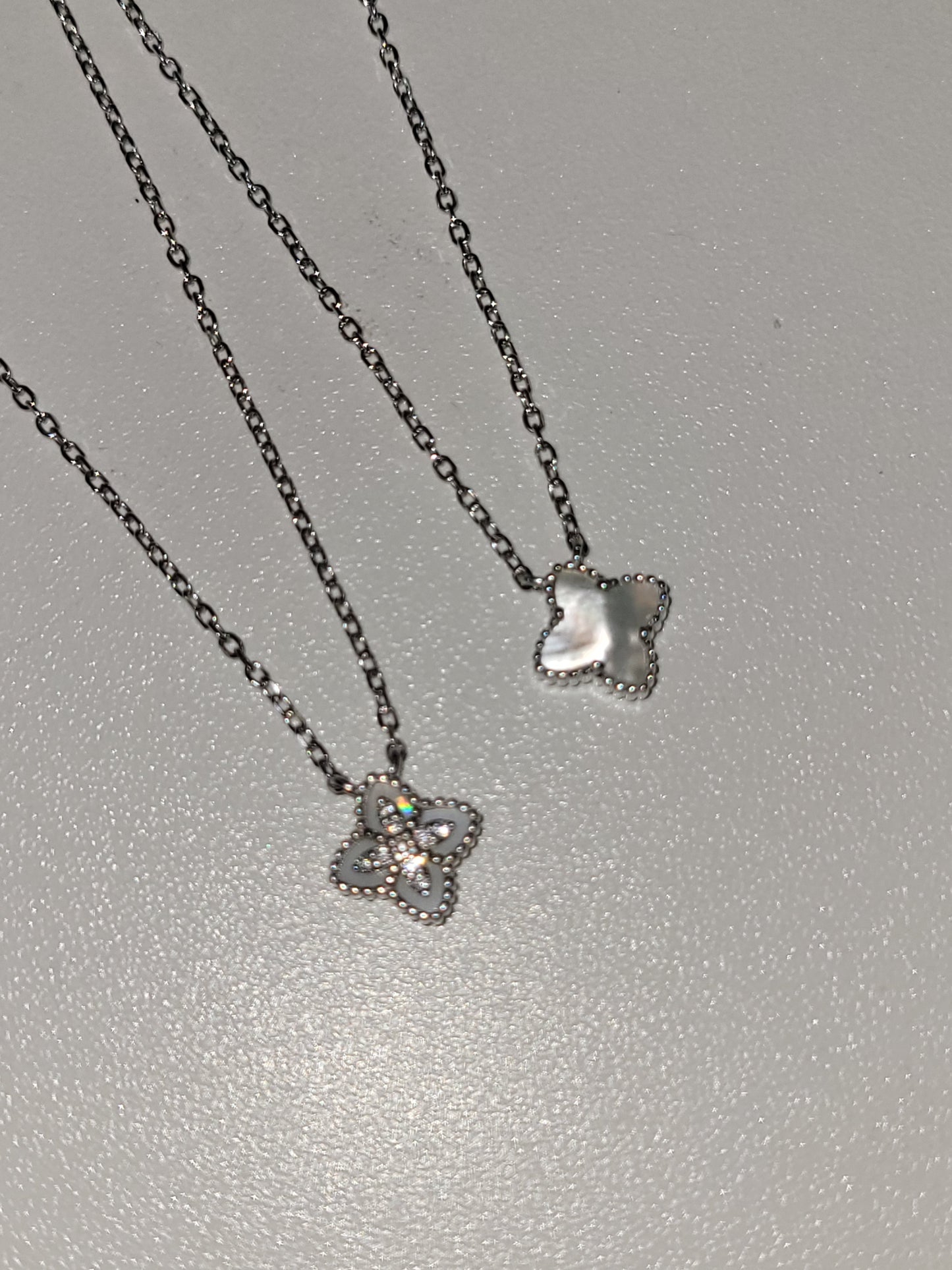 Sterling Silver Dazzling Clover Necklace