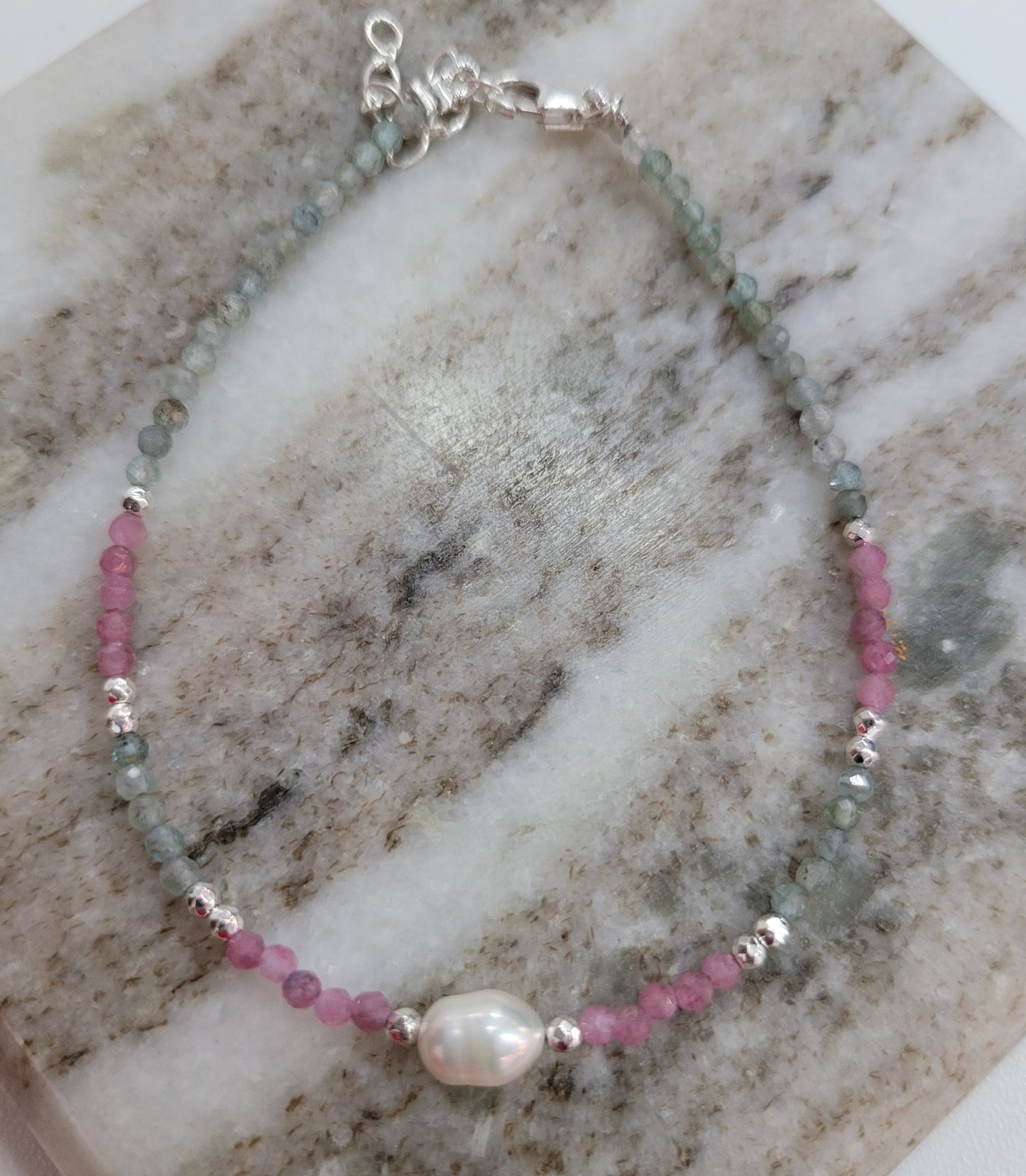 Sterling Silver Lyra Beaded Bracelet
