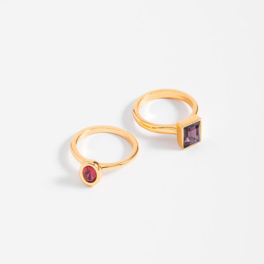 Doble Stack Golden Rings Set