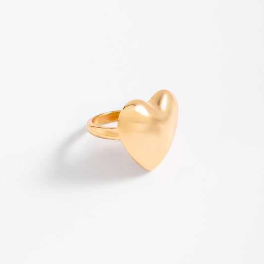 Contemporary Golden Heart Ring