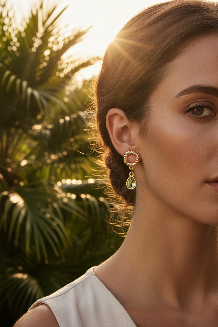 Marbella Teardrop Green Earrings