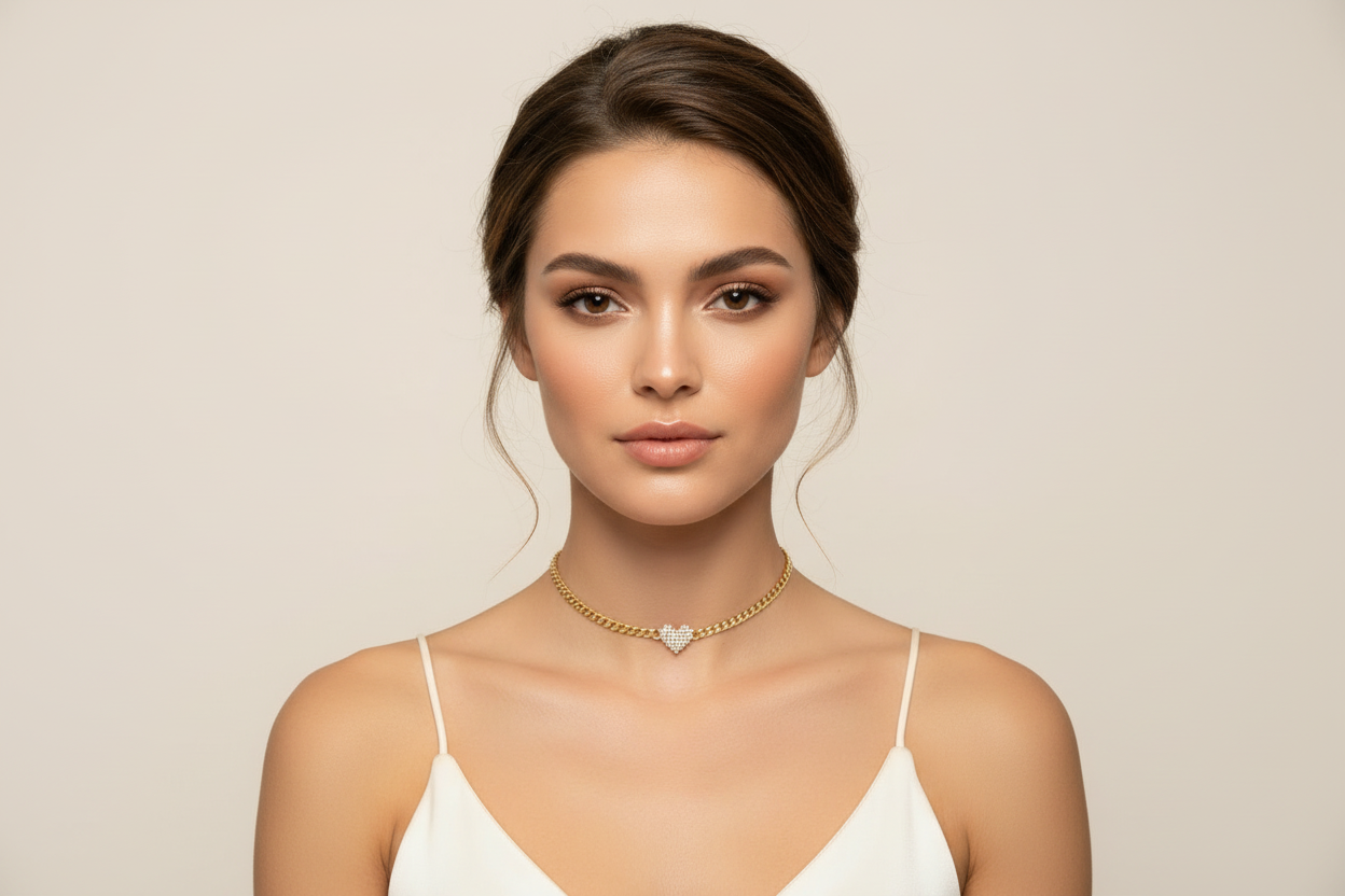 Chunky Chain with Heart Necklace