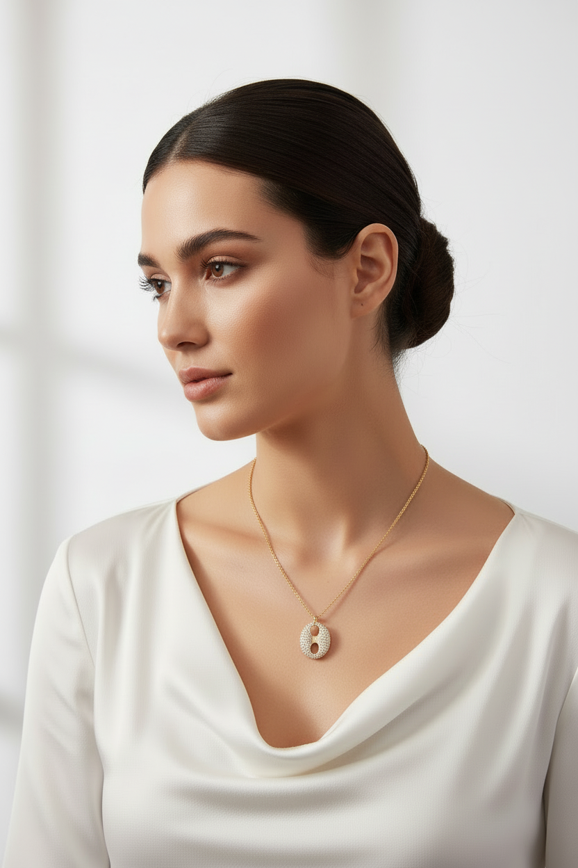 Gold Button Luxe Necklace