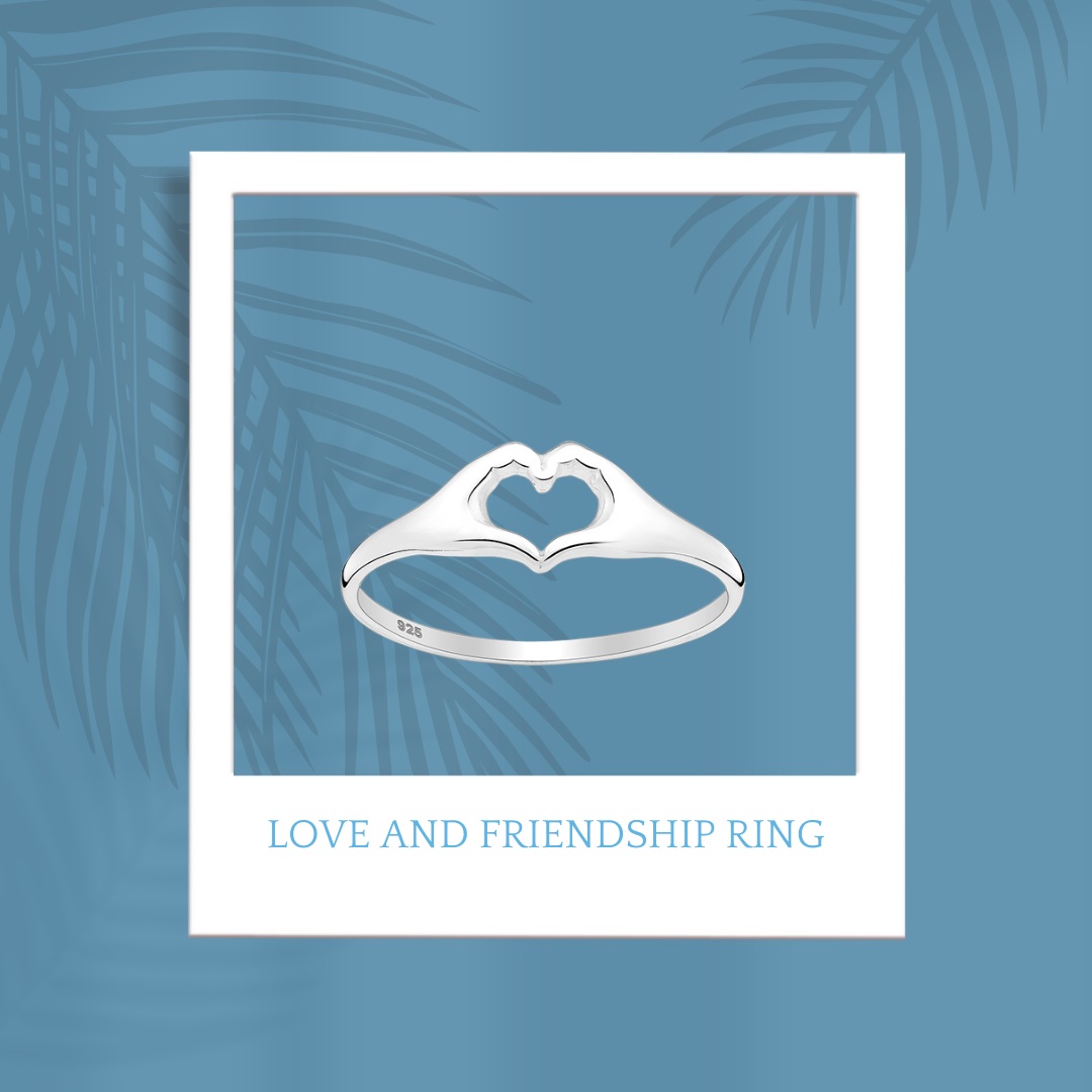 Sterling Silver Love and Friendship Hands Ring #45-1