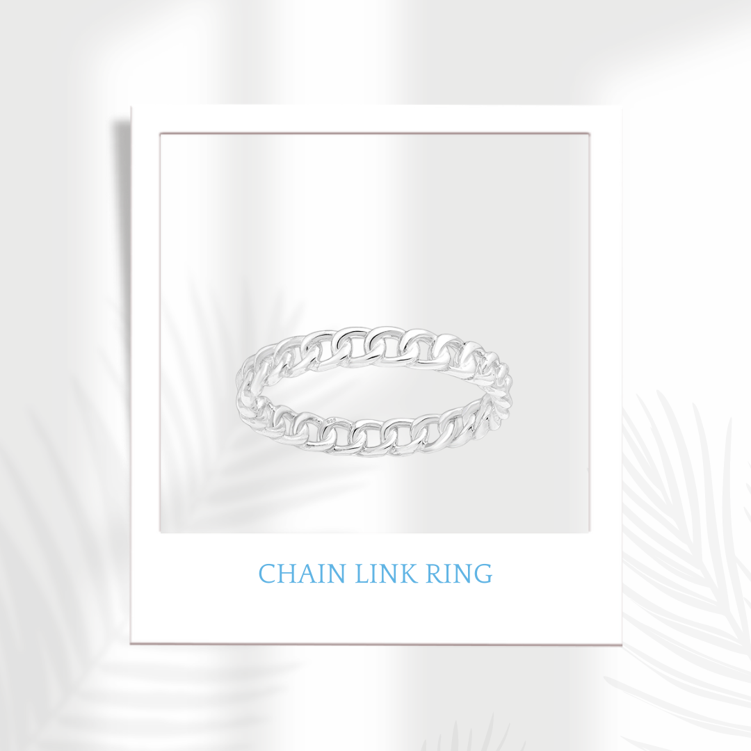 Sterling Silver Chain Link Ring #29-1