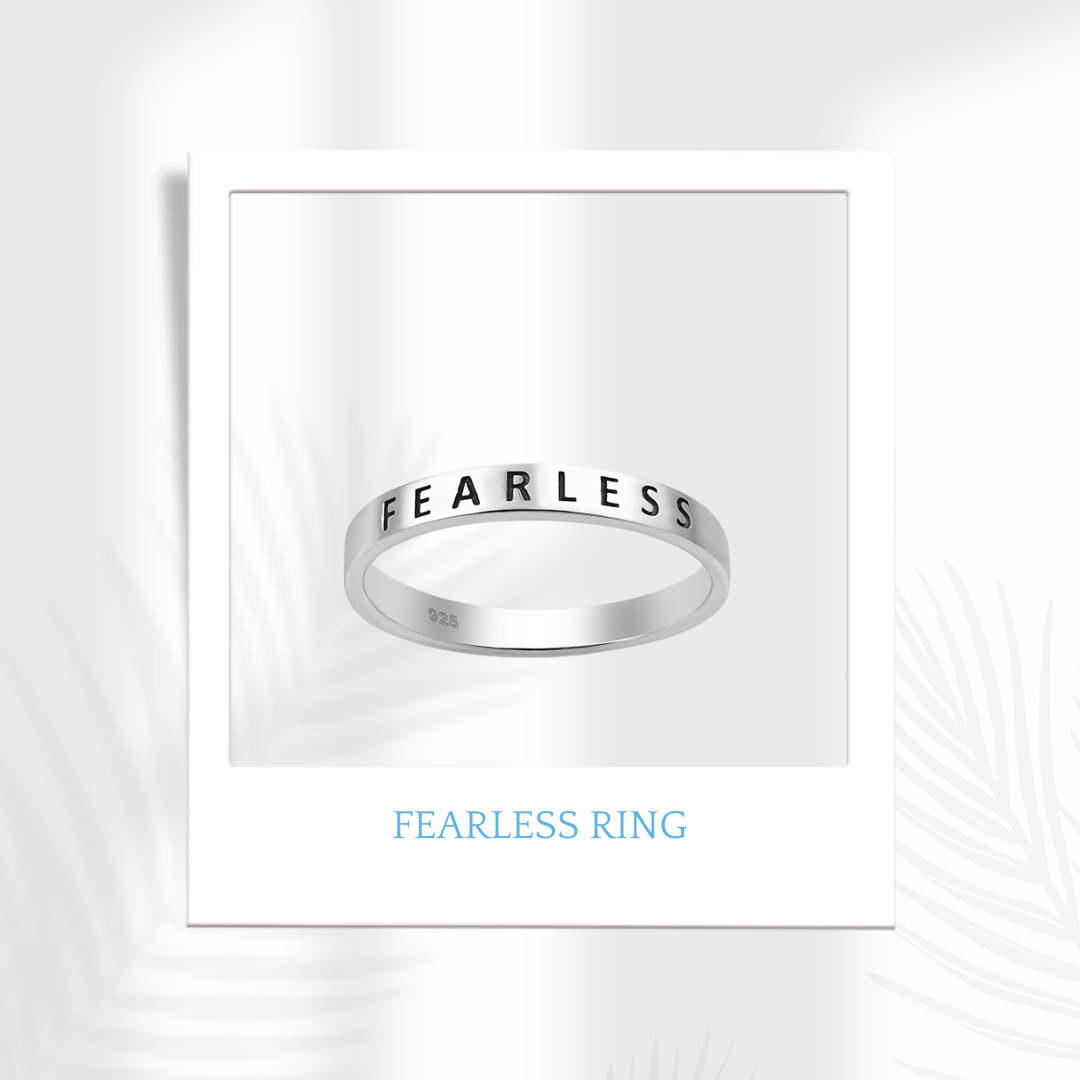 Sterling Silver Fearless Band Ring #50-2