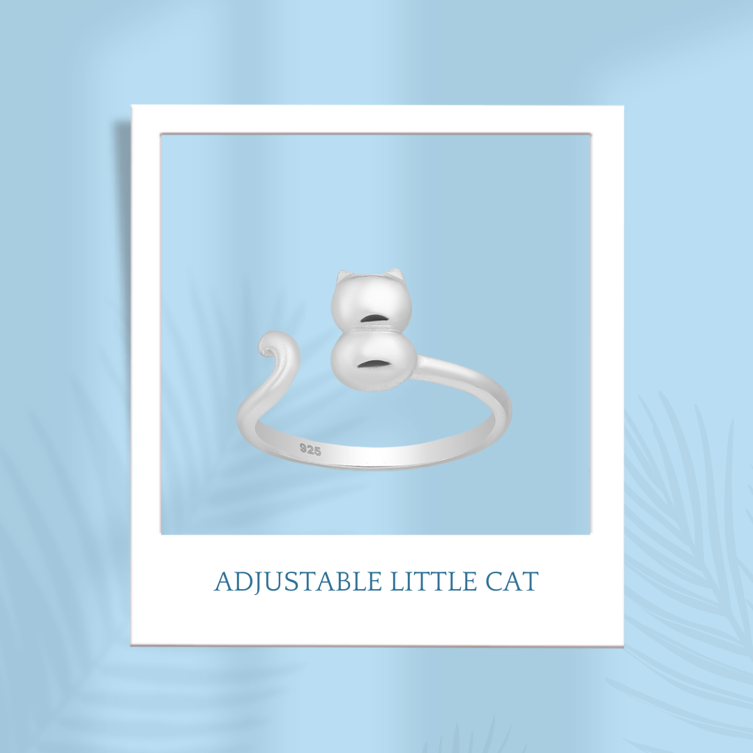 Sterling Silver Little Cat Ring