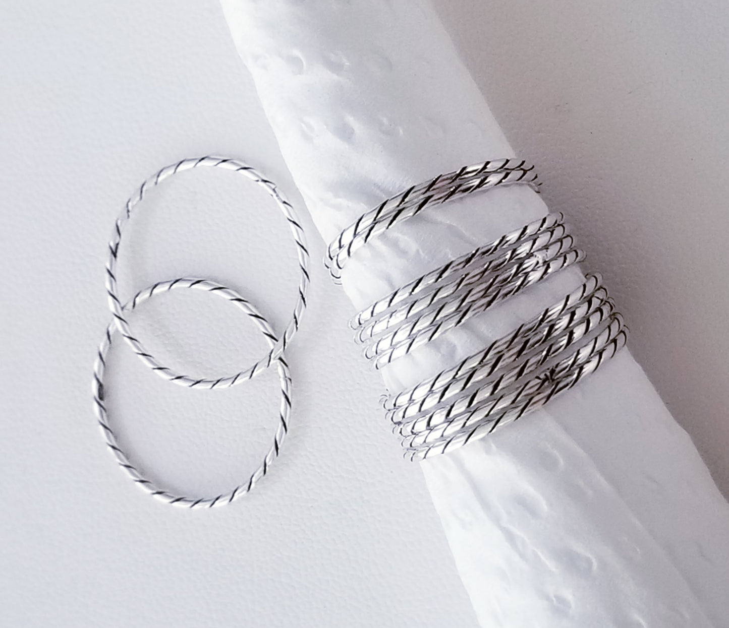 Sterling Silver Ropes Band Ring #54-1