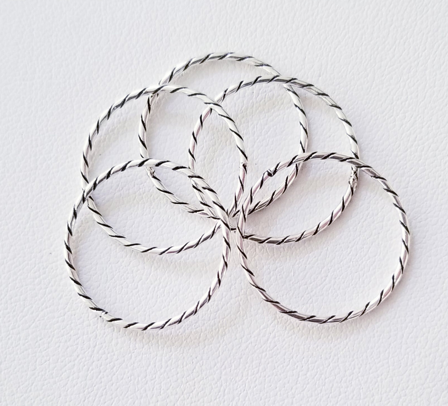 Sterling Silver Ropes Band Ring #54-1