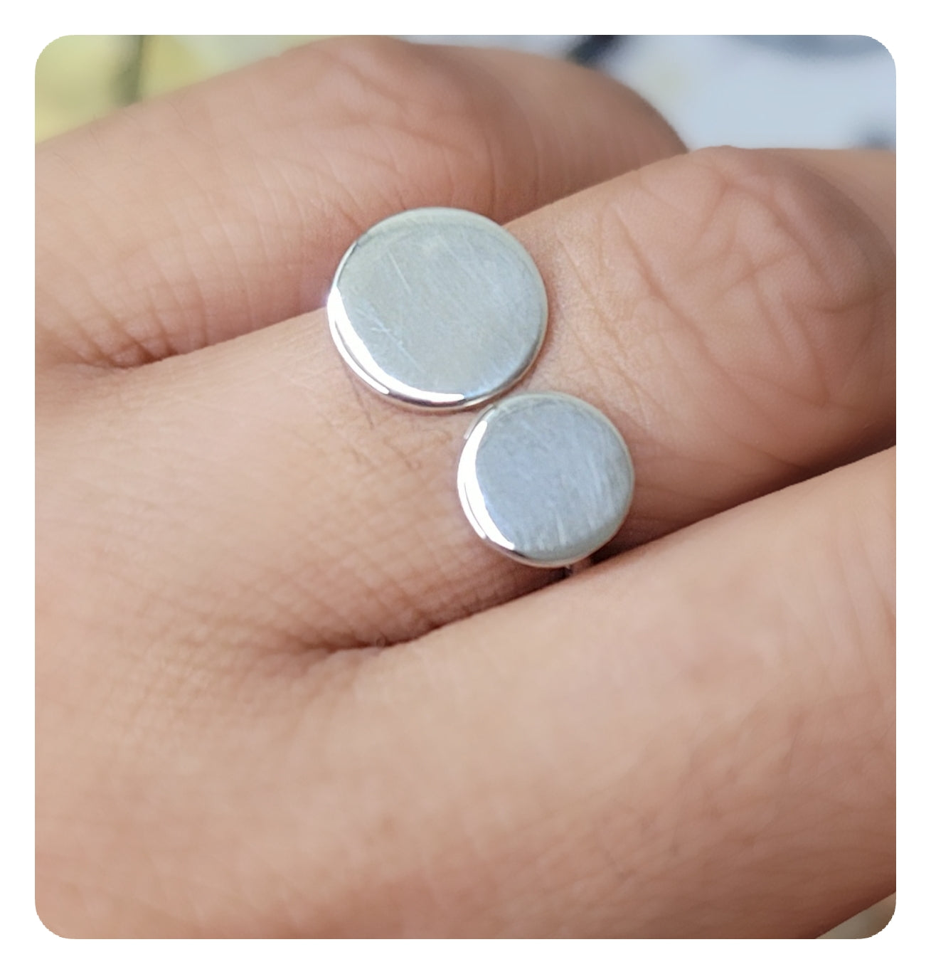 Sterling Silver two Plates Ring