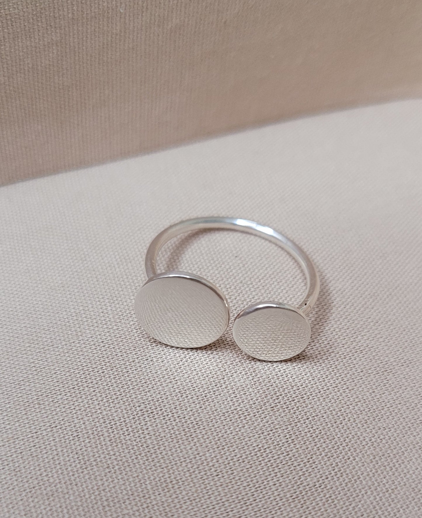 Sterling Silver two Plates Ring