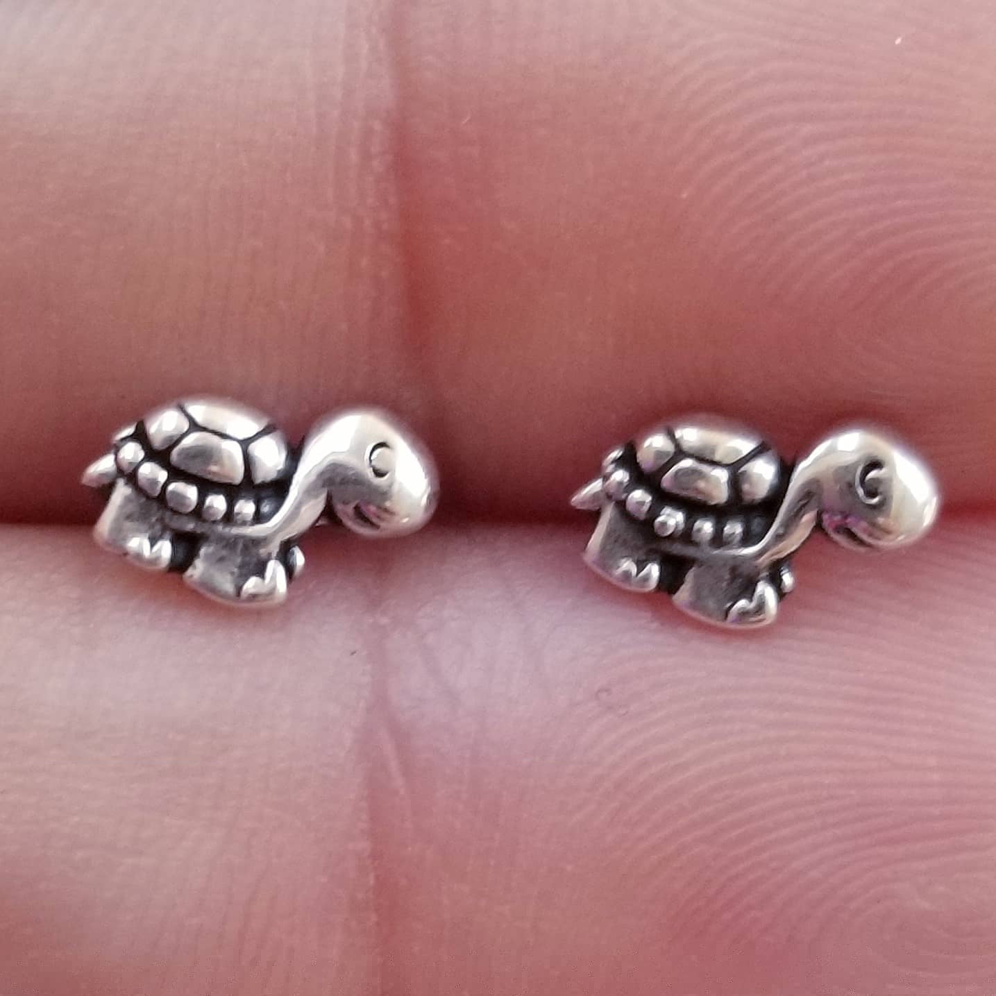 Sterling Silver Happy Tortoise Studs