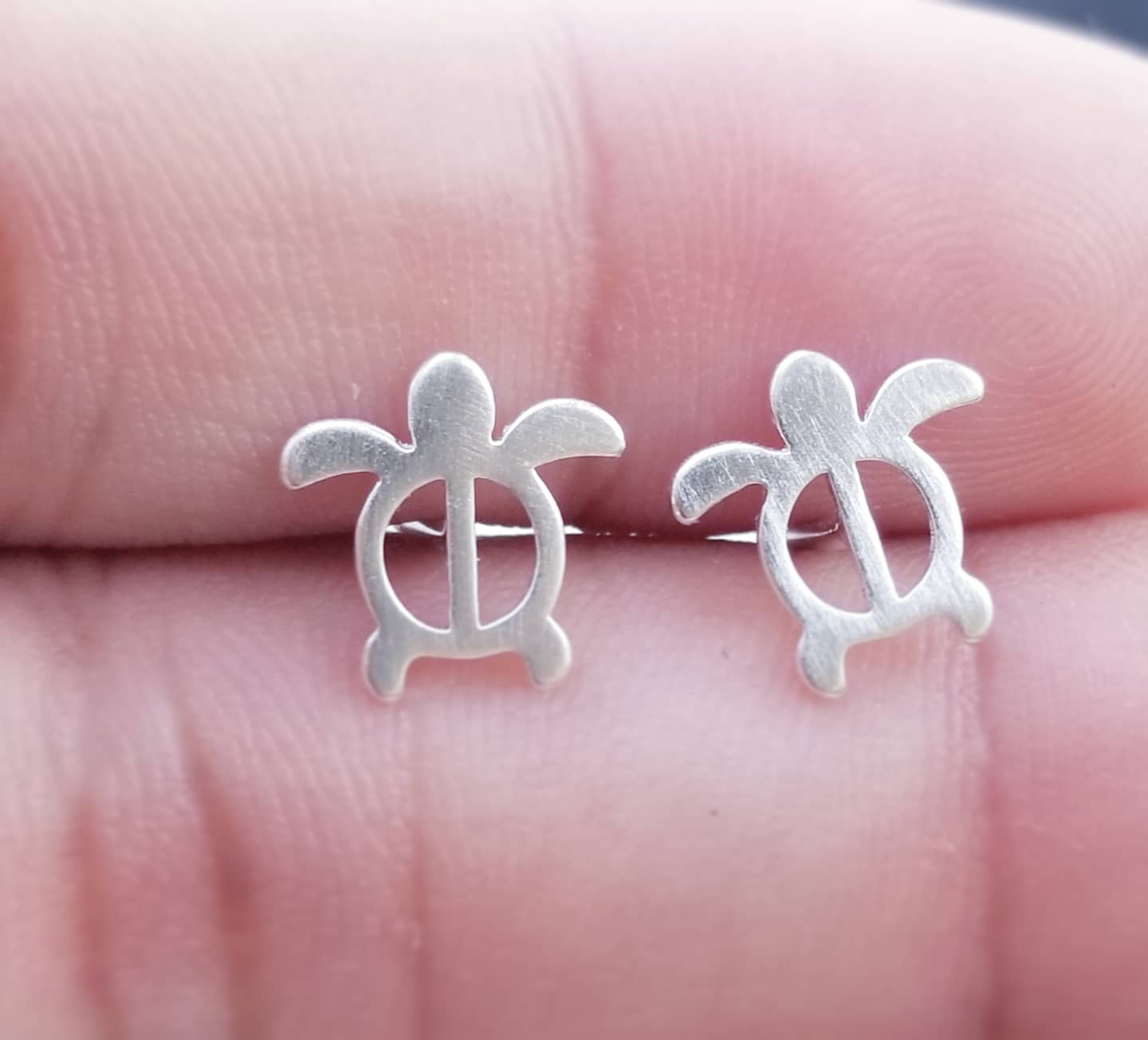 Sterling Silver Cute Turtles Earrings
