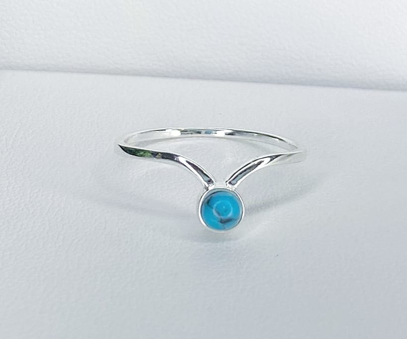 Sterling Silver Something Blue Ring #18-2