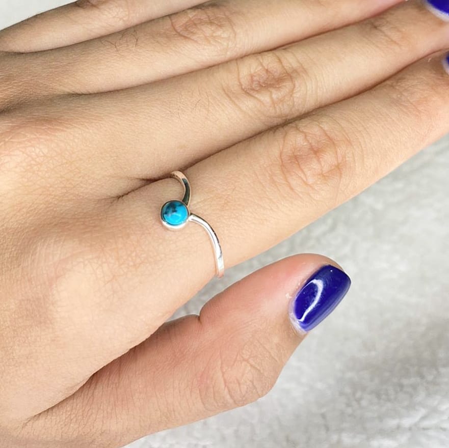 Sterling Silver Something Blue Ring #18-2