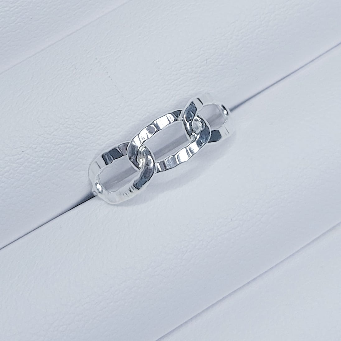 Sterling Silver Links Hammered Rings