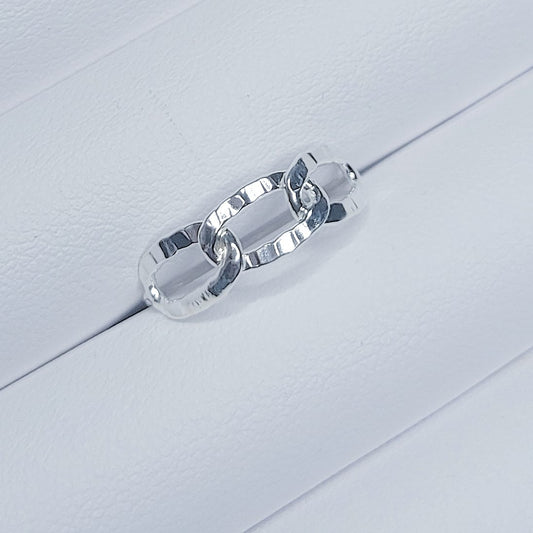 Sterling Silver Links Hammered Rings #45-2