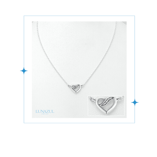 Heart Necklace Decorated with Cz