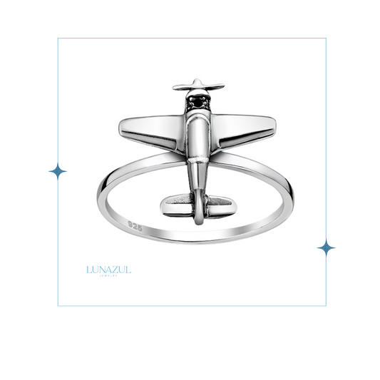 Sterling Silver Airplane Vintage Ring #01-02