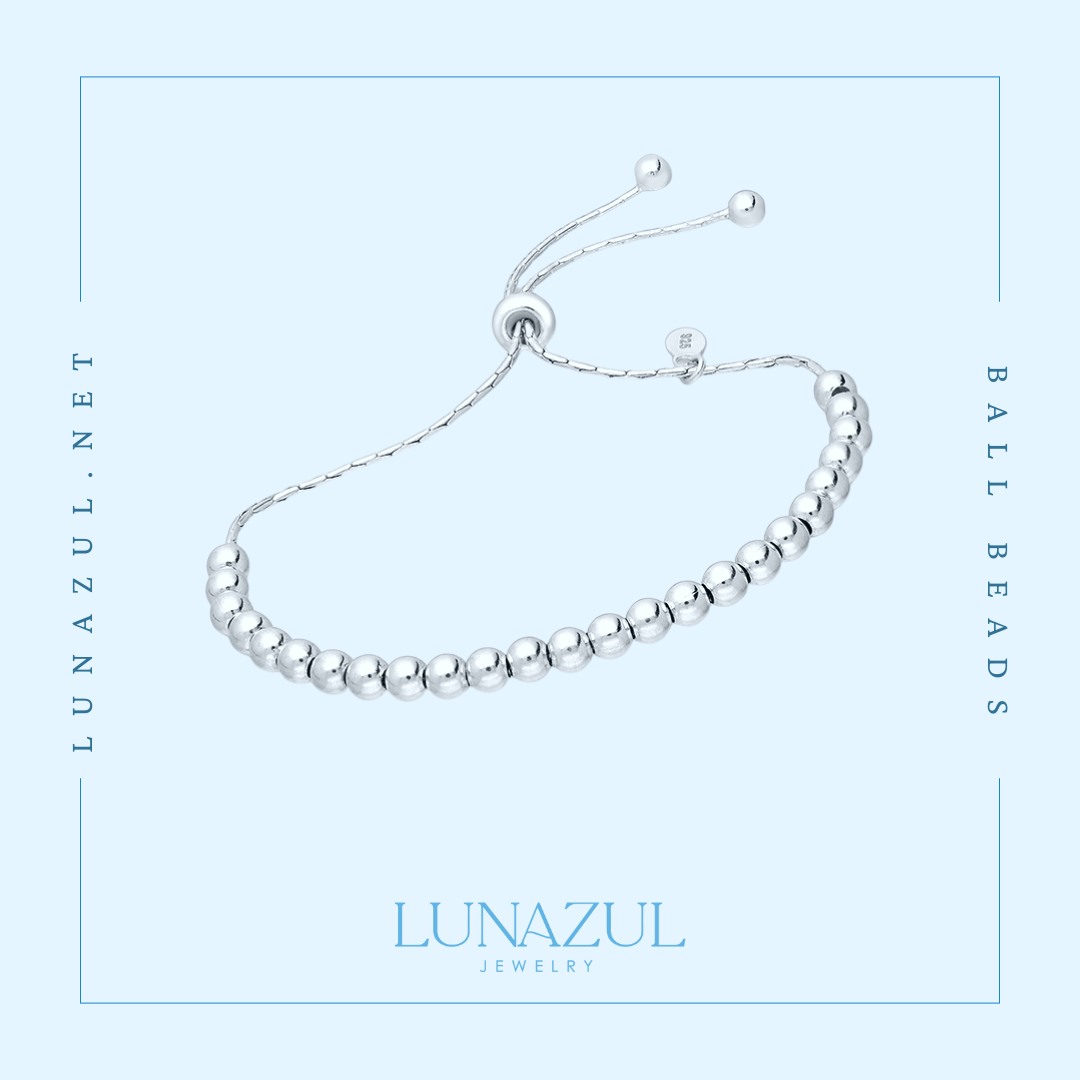 Sterling Silver Adjustable Ball Beads Bracelet