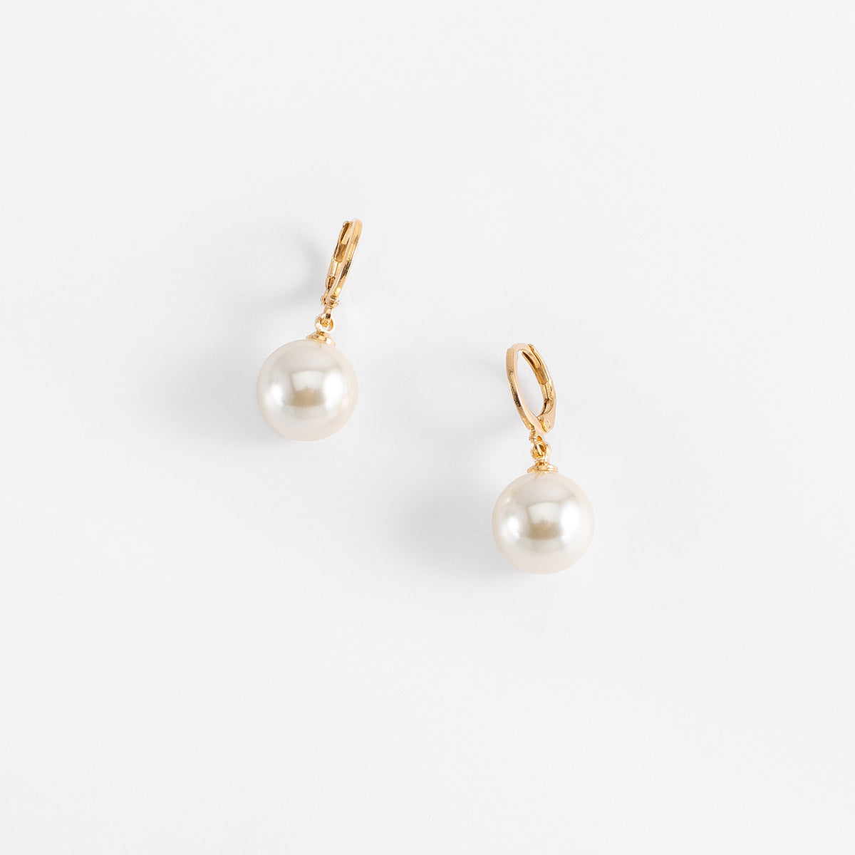 Faux Pearl Golden Hoops