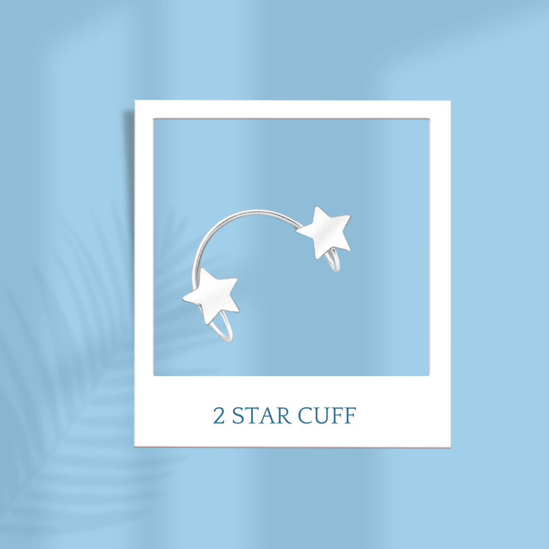 Sterling Silver Two Star Cuff