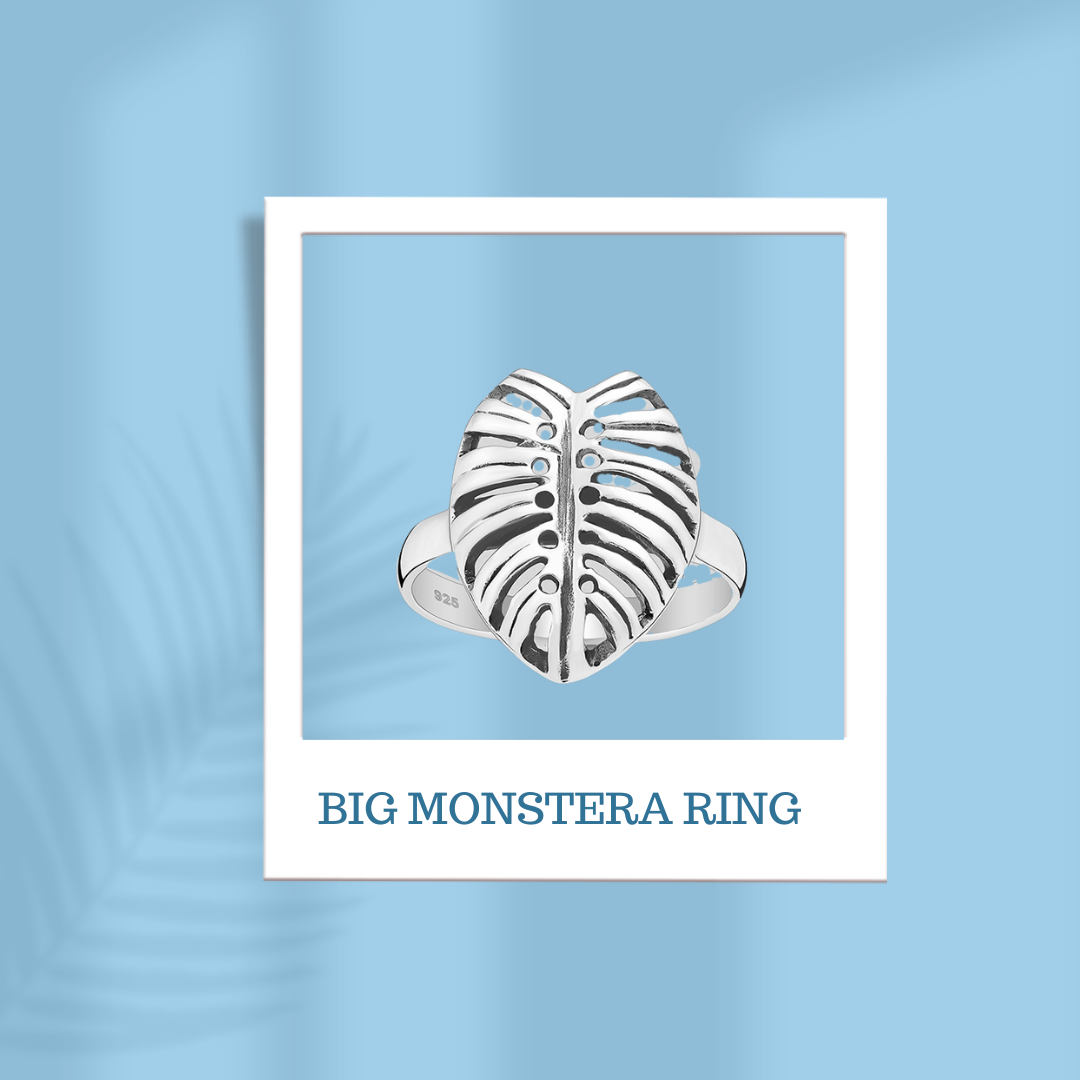 Sterling Silver Big Monstera Ring