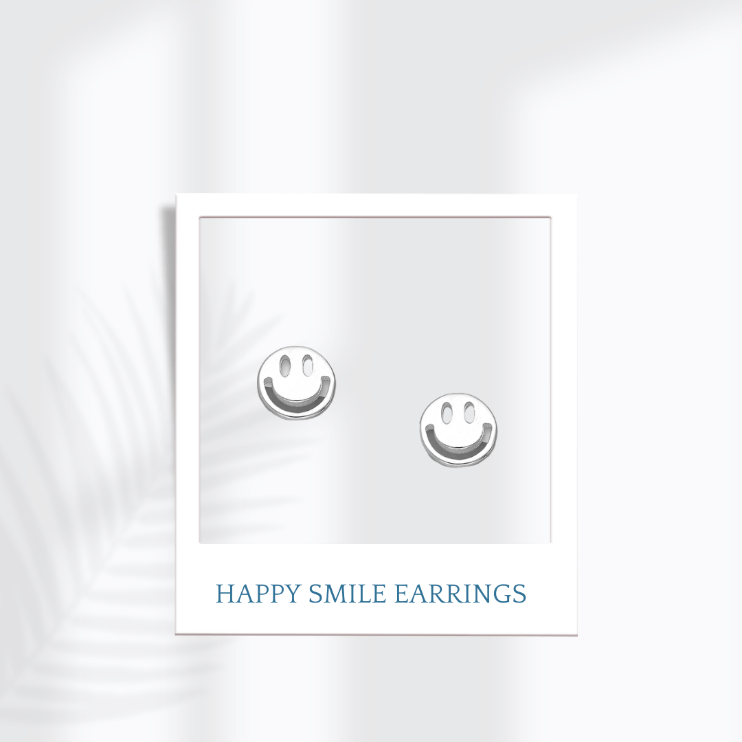 Sterling Silver Happy Smile Earrings