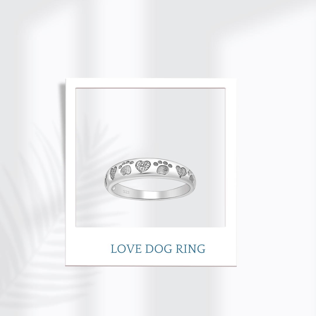 Sterling Silver Love Dog Ring