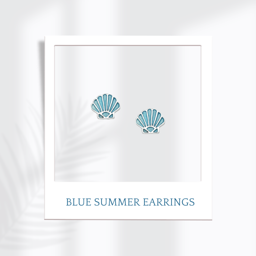 Sterling Silver Blue Summer Earrings
