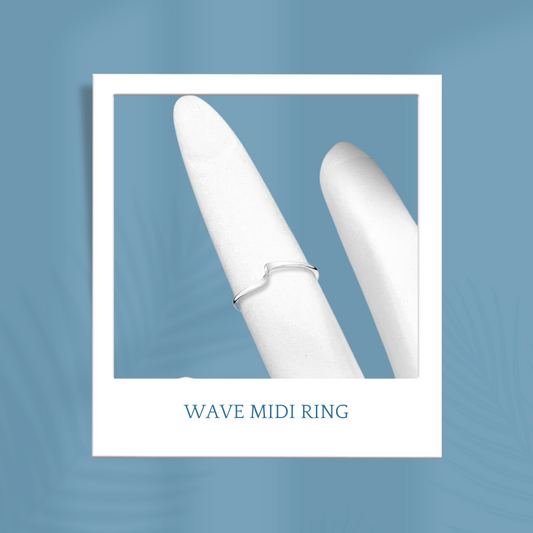 Sterling Silver Wave Midi Ring