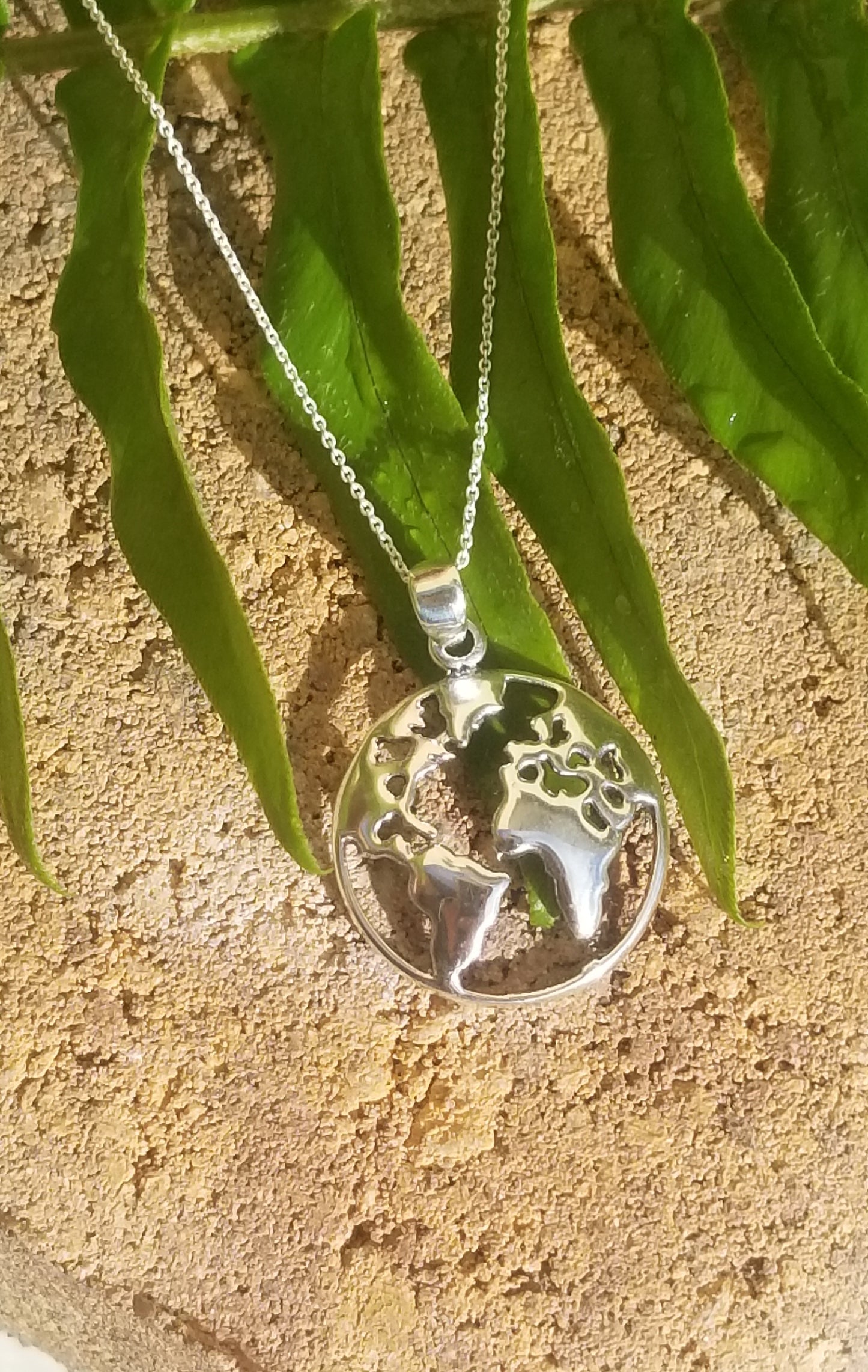 Sterling Silver World Necklace