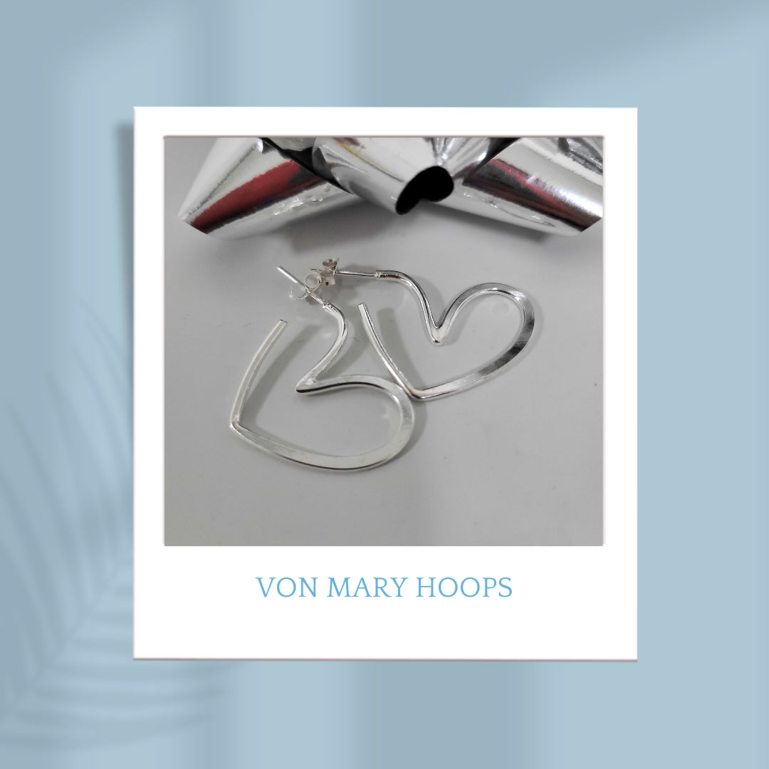 Sterling Silver Von Mary Hoops