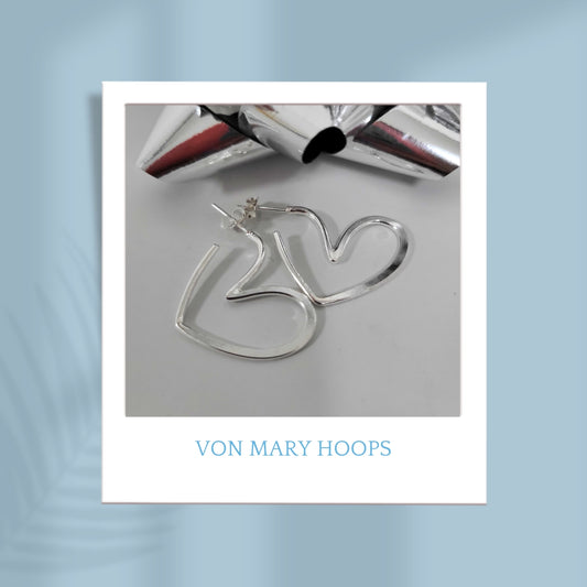 Sterling Silver Von Mary Hoops