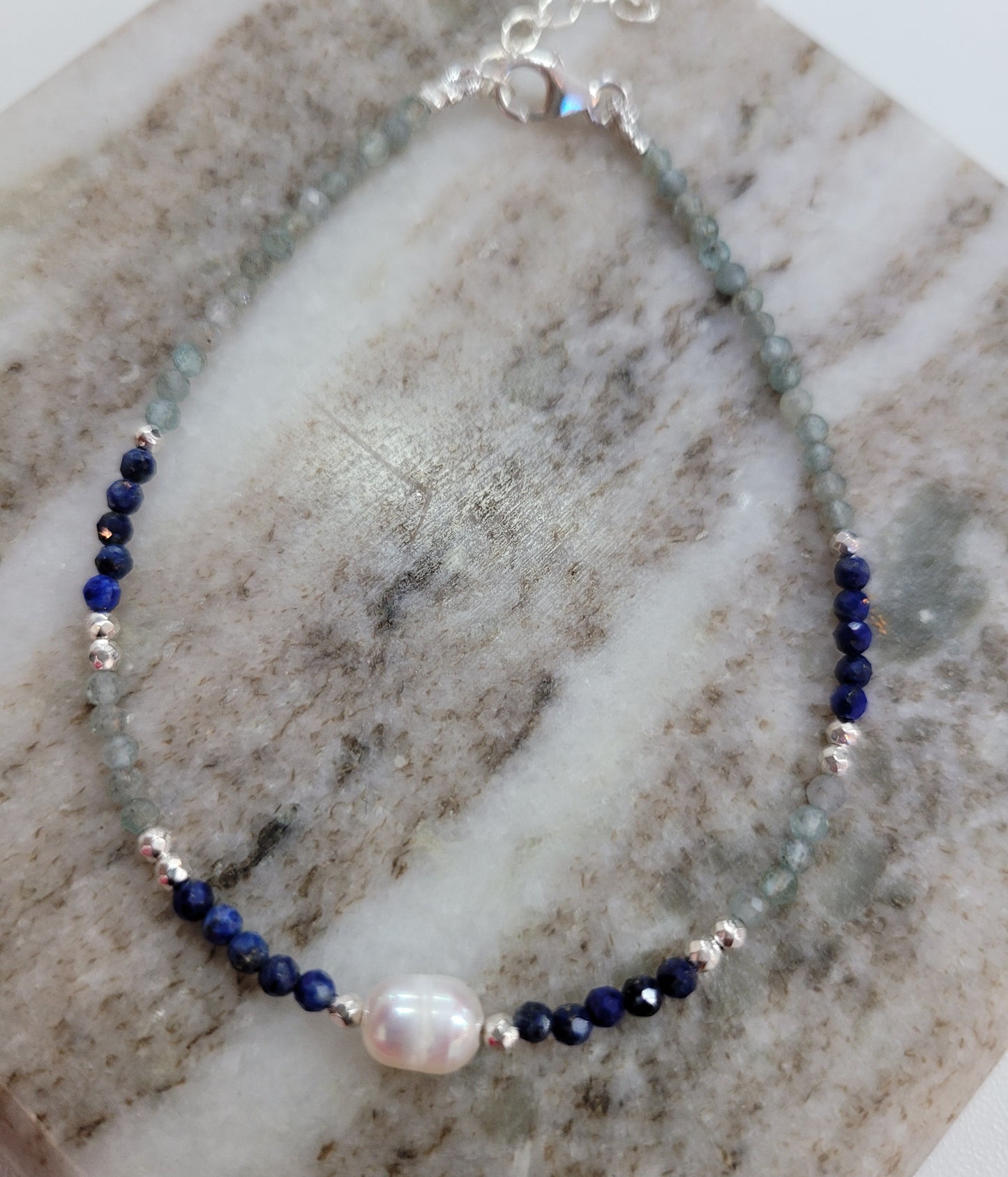 Sterling Silver Lyra Beaded Bracelet