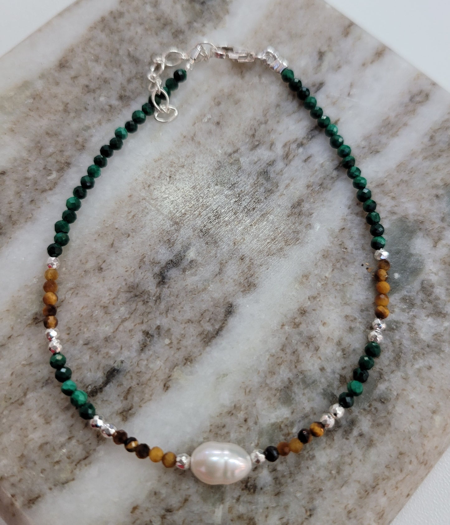 Sterling Silver Lyra Beaded Bracelet