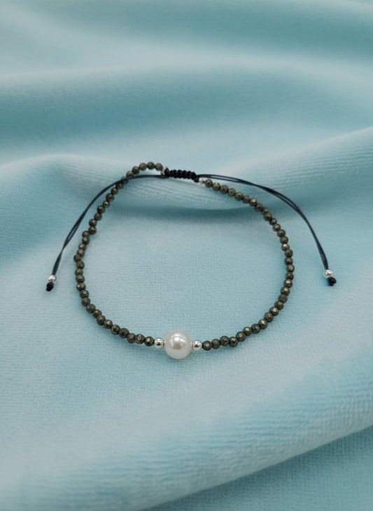 Sterling Silver Gemstones & Freshwater Pearl Bracelet