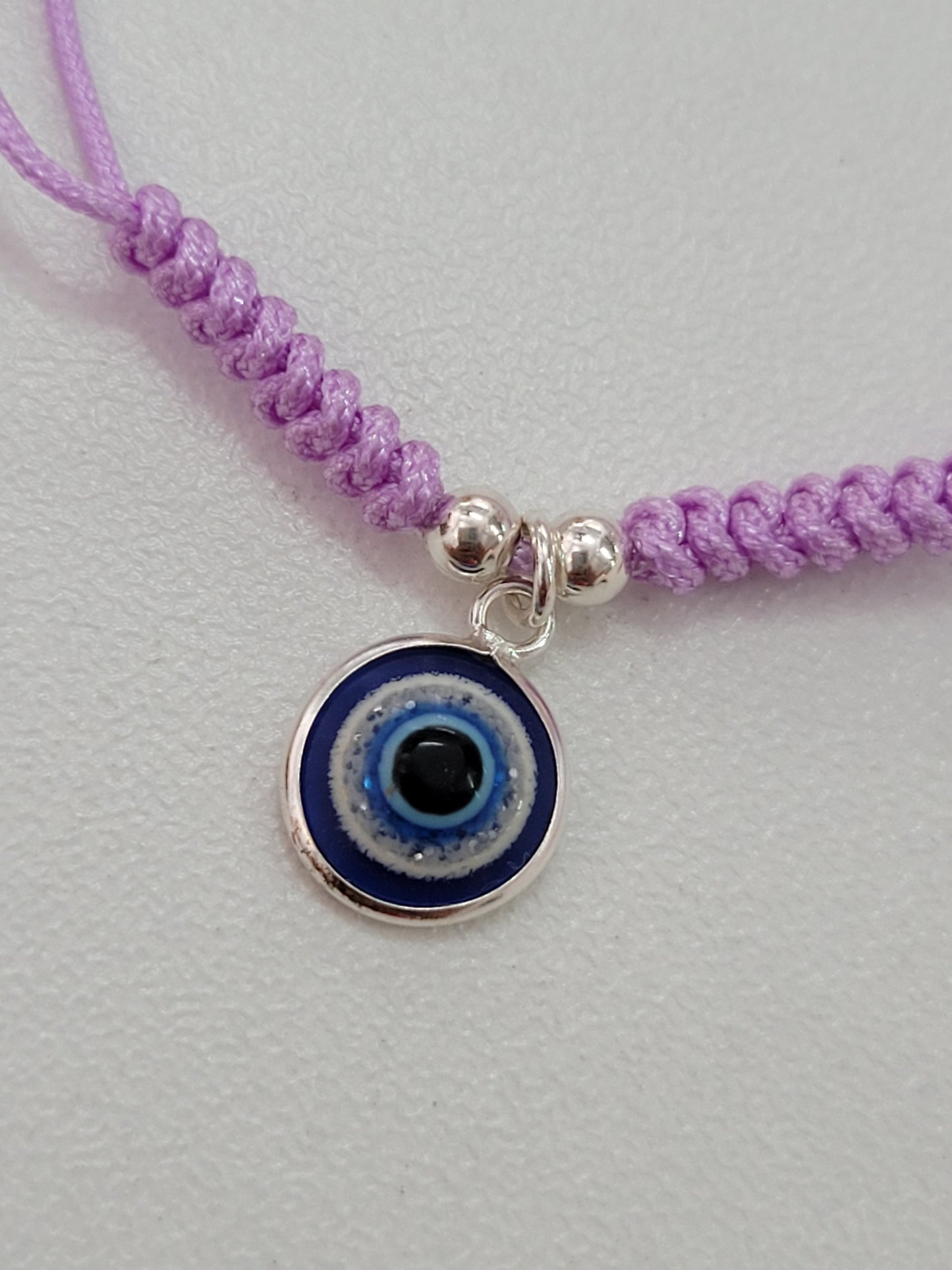 Sterling Silver Evil Eye Thread Bracelet