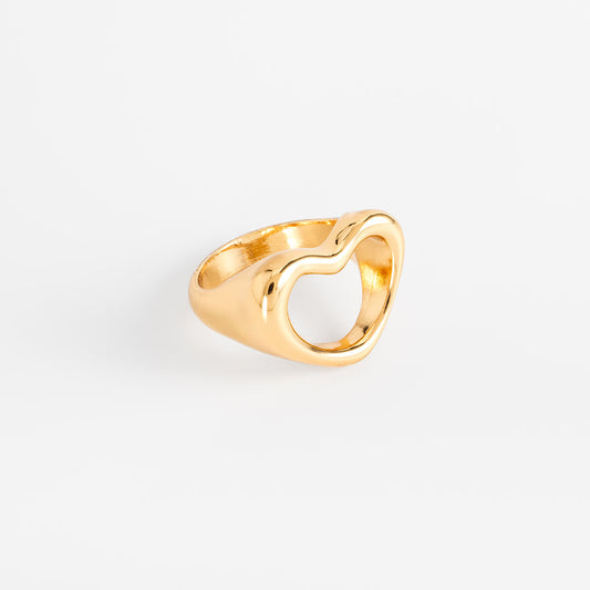 Golden Signature Heart Ring