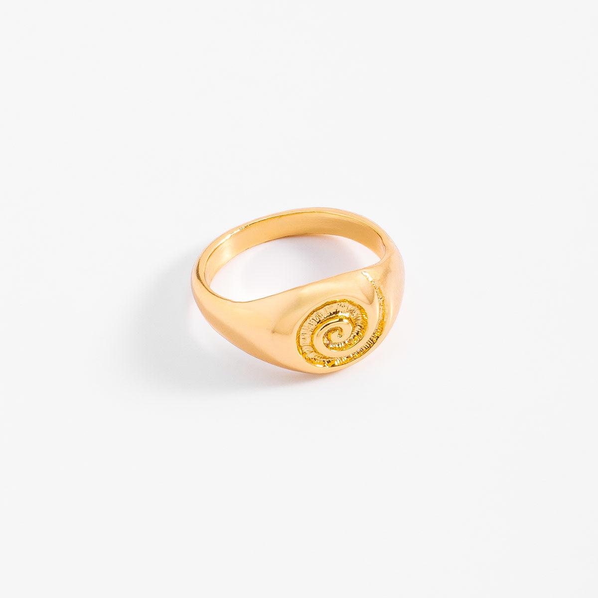Engraved Spiral Golden Ring