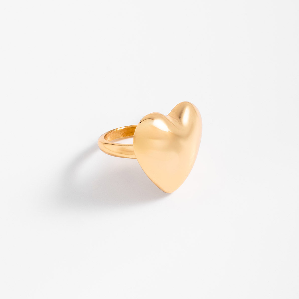 Contemporary Golden Heart Ring