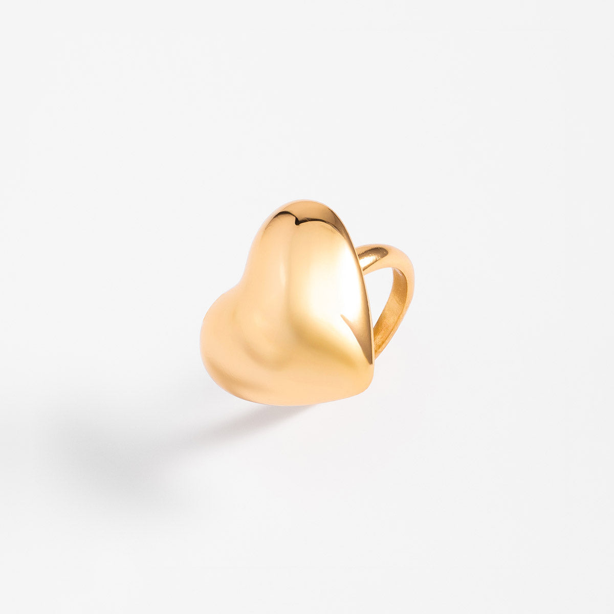 Contemporary Golden Heart Ring