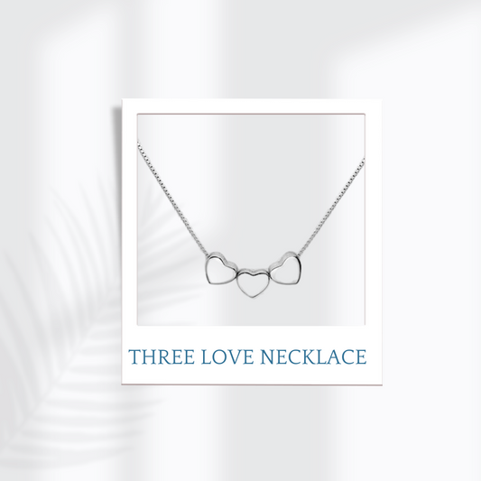 Sterling Silver Three Love Necklace