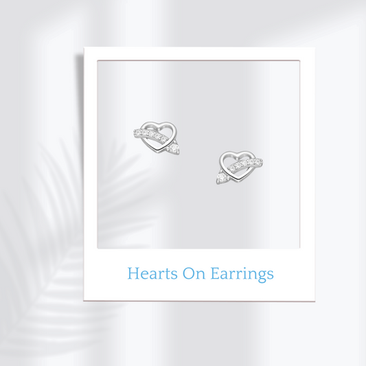 Sterling Silver Hearts On Earrings