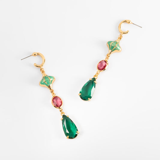 Pink & Green Martini Earrings