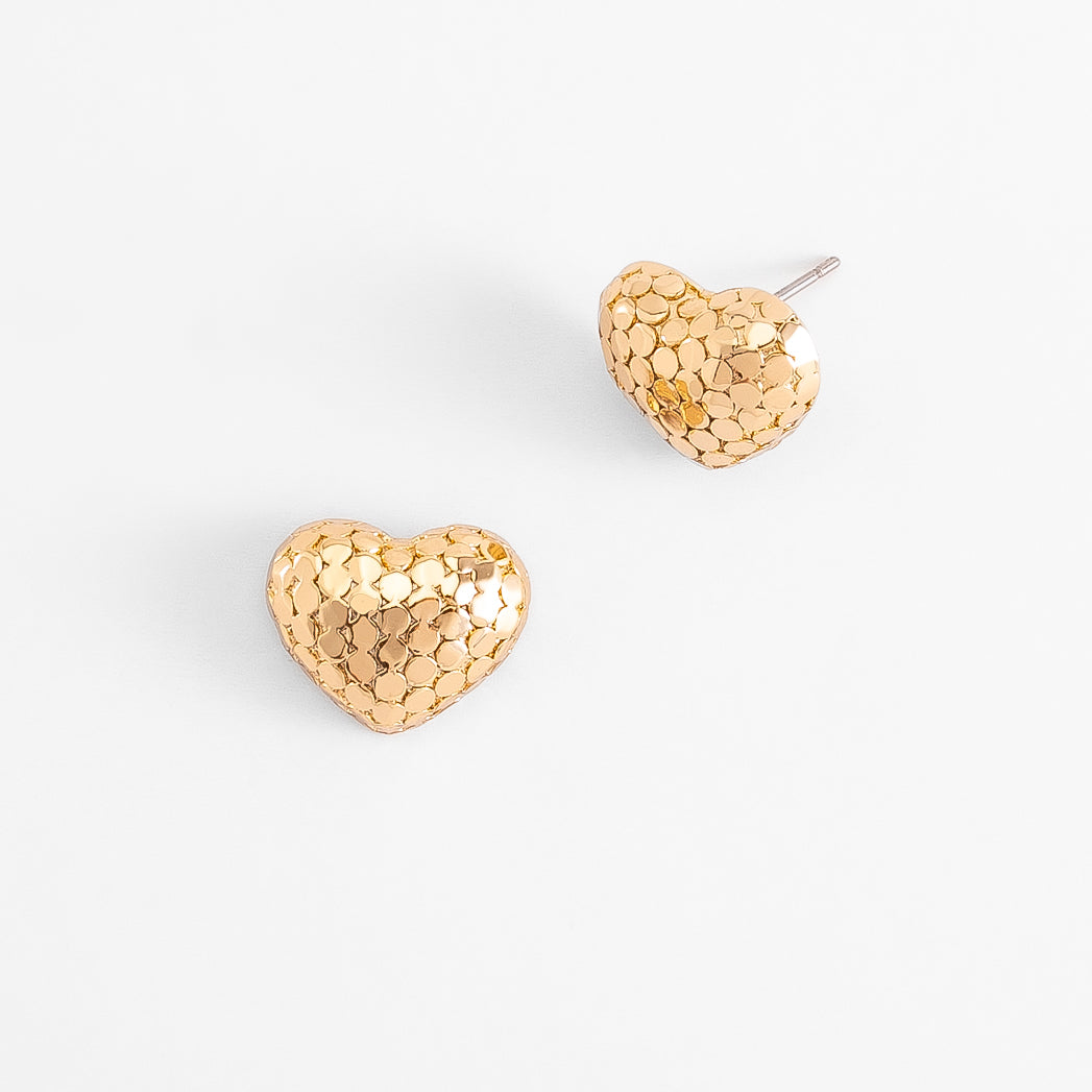 Golden  Bubble Hearts Earrings