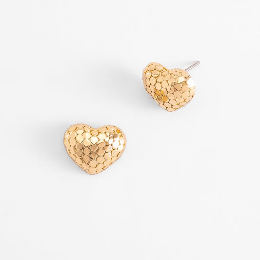 Golden  Bubble Hearts Earrings